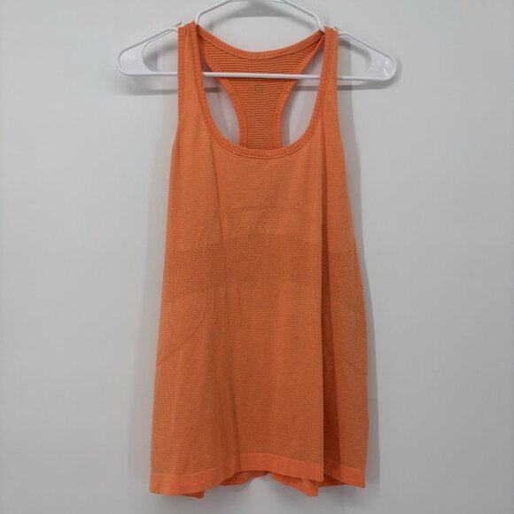 Lululemon Swiftly Racerback Tank Top Orange Womens Size 10 Gym Athletic - Picture 1 of 6